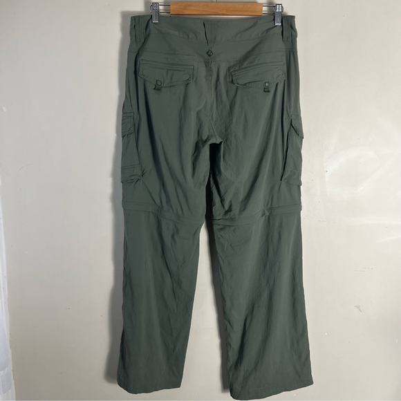Prana Womens SZ 14 Green Convertible Cargo Hiking Pants Lightweight Straight leg - Picture 2 of 12